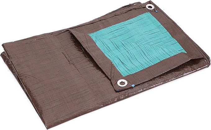 Kotap 10 x 20 Ft. All-Purpose Multi-Use Protection/Coverage 5-mil Poly Tarp, Reversible, Waterproof, Brown/Green, (TBG-1020)