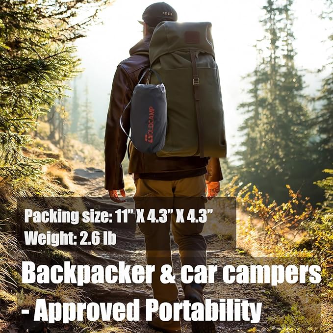 GOLDCAMP Waterproof Camping Tarp,70D Nylon 10X10FT Hammock Rain Fly ,UV 50+ and PU15000mm Tent Tarp Shelter Canopy,Heavy Duty Multifunctional Sun Shade or Rain Fly Essentials for Hiking Backpacking