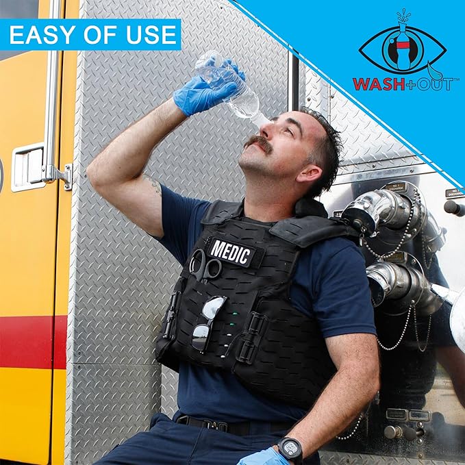 WASH+OUT Eye Wash Cup Kit – Portable Eyewash Cup and Eye Rinse Solution Accessory – Emergency Eye Wash Cup for Eye Care, First Aid Kit, Clear Eyes Flush, Eyewash Cups Disposable - 10 Pack