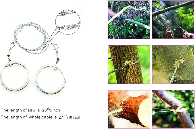 Survival Fire Starter Kit β 6 Bags Magnesium Shavings, 3.15" Ferro Rod, Wax Rope, Emergency Blanket, 14-in-1 Multi Tool Card, Wire Saw, Outdoor Camping Hiking Gear with Waist Bag