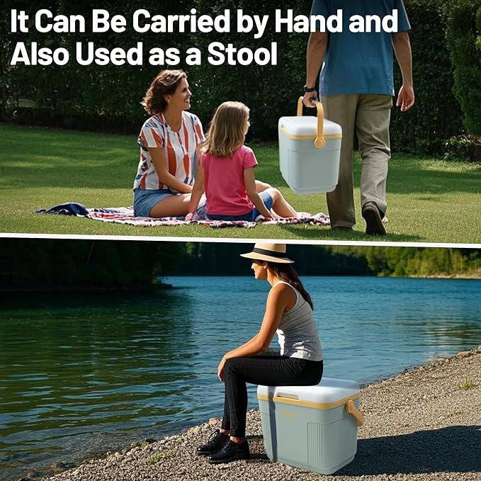 Himalaya 27 Quart 20 Quart Hard Camping Cooler,Ultra-Light Insulated Rotomolded Ice Cooler, Ice Retention with Ice,Portable Ice Chest Box with Handle for Drink Travel Beach Fishing Outdoor