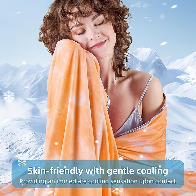 inhand Cooling Blanket Queen Size (90"x90"), Cooling Blankets for Hot Sleepers, Absorbs Heat to Keep Adults Cool for Summer Nights Sweats, Thin Cold Lightweight Blanket for Couch Bed, All Season Use
