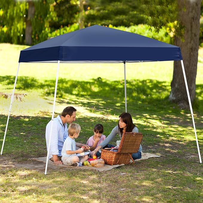 GDY Outdoor 8x10 Ft Pop Up Canopy Tent,Portable Instant Folding Shelter Gazebos, Patio Canopy with Carrying Bag,Navy Blue.