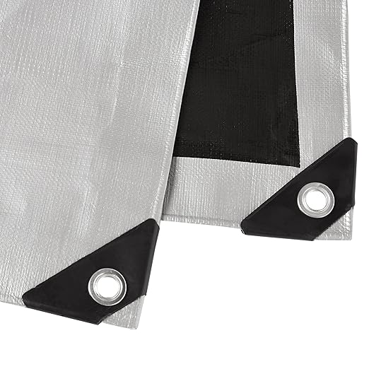 Amazon Basics Multi Purpose Waterproof Poly Tarp Cover, 20 X 20 FT, 10MIL Thick, Brown/Silver, 1-Pack (Previously AmazonCommercial brand)