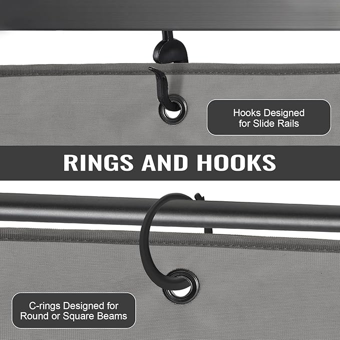 COWVIE 4-Panel 10' x 12' Gazebo Replacement Curtains, Patio Privacy Sidewalls with Double Zipper, Replacement for Outdoor Gazebo Canopy (Curtain Only)