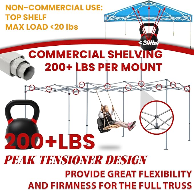 Tradesparker 10x10 Pop Up Canopy Tent,Easy up Commercial Canopy Tent Instant Shelter for Beach Events Parties Camping Market,Pop Up Canopies with LED Curtain+Casters+Weight+Stakes,Blue