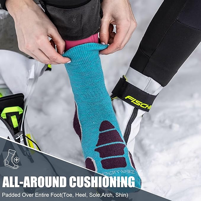 ZEAL WOOD Merino Wool Crew Hiking Socks for Women And Men with Full Cushion Moisture Wicking Walking Work Boot Socks