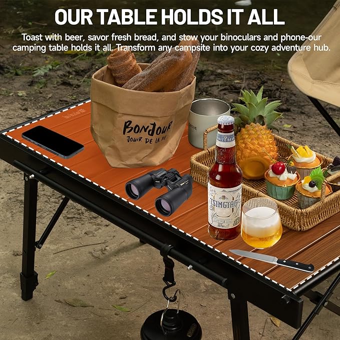 Himalaya Folding Camping Table IGT Portable Outdoor Camp Kitchen System, Adjustable Aluminum Foldable, Ultralight Lightweight with Carrying Zipper Bag for Patio BBQ Backyard Car Camping Picnic RV