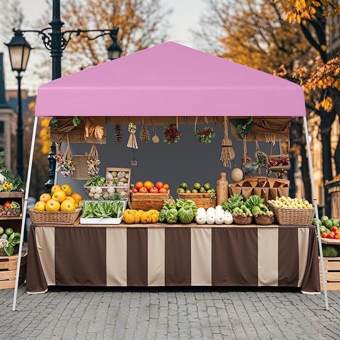 Tangkula 10x10 FT Pop Up Canopy with Sidewall, UPF 50+ Easy Setup Outdoor Tent with Backpack, 4 Stakes, Portable Heavy-Duty Canopy Tent for Party Events Camping Picnic, 10x10 Base, 8x8 Top