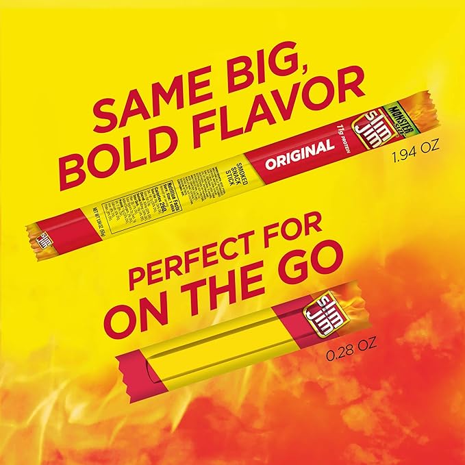 Slim Jim Smoked Snack Stick Pantry Pack, Original, 0.28 oz Stick 46 Count(Pack of 3)