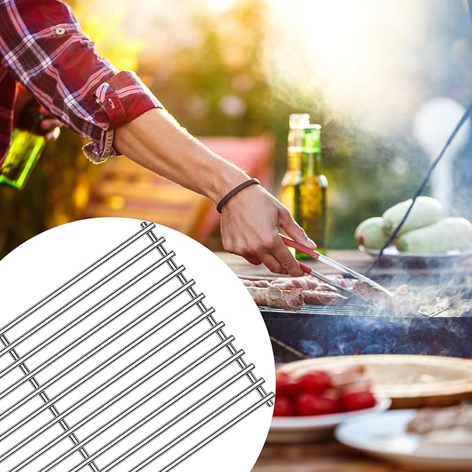 Kalomo Grill Grates Grill Replacement Parts for BBQ Uniflame Grill GBC1030W, GBC1030WRS, GBC1030WRS-C, GBC1134W, GBC1134WRS, Porcelain Steel Heat Plates Shield Cooking Grids Accessories