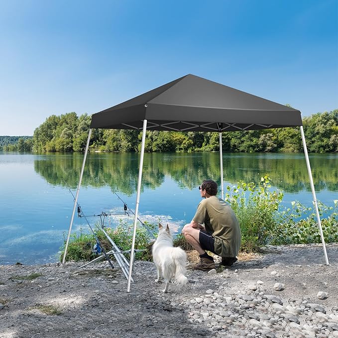 Outvita Canopy 6x6' Pop Up Commercial Instant Gazebo Tent, Waterproof & UV Protection Canopy Tent with Slant Legs for Party Wedding Birthday BBQ Events