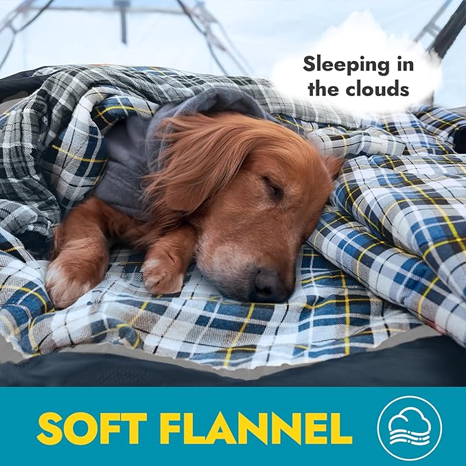 CANWAY Flannel Sleeping Bag for Adults & Kids - Camping & Backpacking - Cold & Warm Weather - Compression Sack