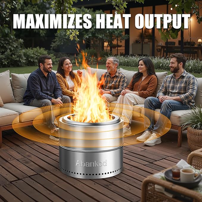Smokeless Fire Pit Outdoor 20 inch Portable Fire Pit with Carry Bag, Stainless Steel Wood Burning Fire Pits for Camping, Picnic,Backyard Patio, Bonfires.