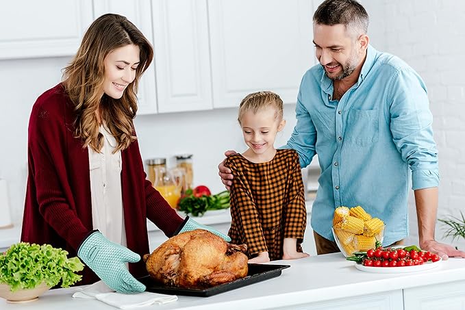 KITCHEN PERFECTION S Silicone Smoker Oven Gloves -Extreme Heat Resistant BBQ Gloves -Handle Hot Food Right on Your Grill Fryer Pit|Waterproof Oven Mitts |Superior Value Set+3 Bonuses