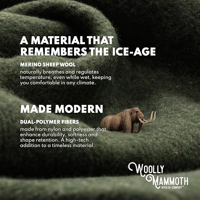Woolly Mammoth Woolen Company Merino Wool Blanket - 66" x 90" Brown Modern Twill, 4 lb - Breathable Heavyweight Outdoor Throw Blanket for Camping, Hiking & Bedroll