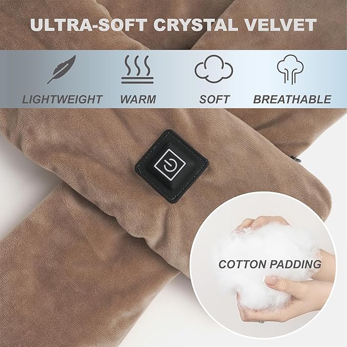 Neck Heating Pad Cordless, Rechargeable Heated Scarf with 5000mAh Power Bank, Portable Neck Warmer with 3 Heating Levels, Heating Pad for Neck Pain Relief and Muscle Relaxation