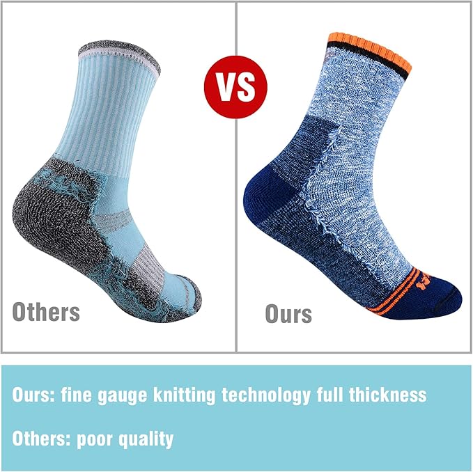 FEIDEER Men's Hiking Walking Socks, Multi-Pack Wicking Cushioned Outdoor Recreation Hiking Socks