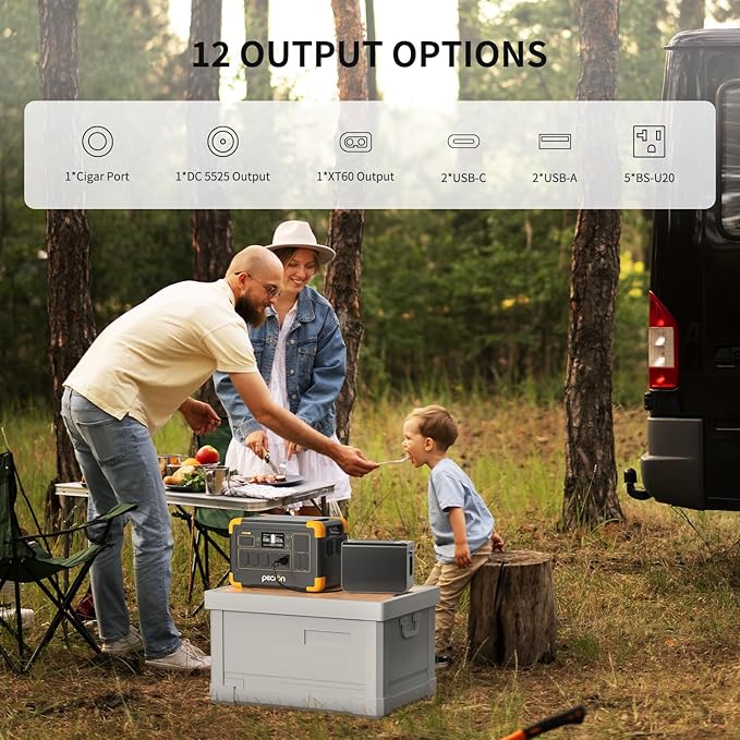 pecron Solar Generator E1000LFP with 3072Wh Extra Battery Trolley Kit, 1800W/1024Wh LiFePO4 Battery Backup Expandable to 4096Wh, Portable Power Station Fast Charging for Emergencies, Camping, Home