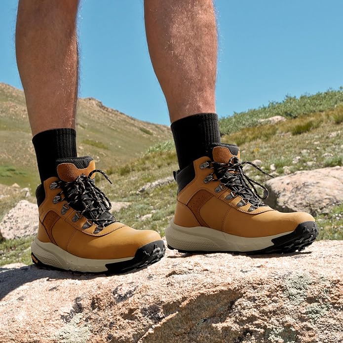 NORTIV 8 Men's Waterproof Hiking Boots Lightweight Outdoor Mid Trekking Leather Shoes DriftShield