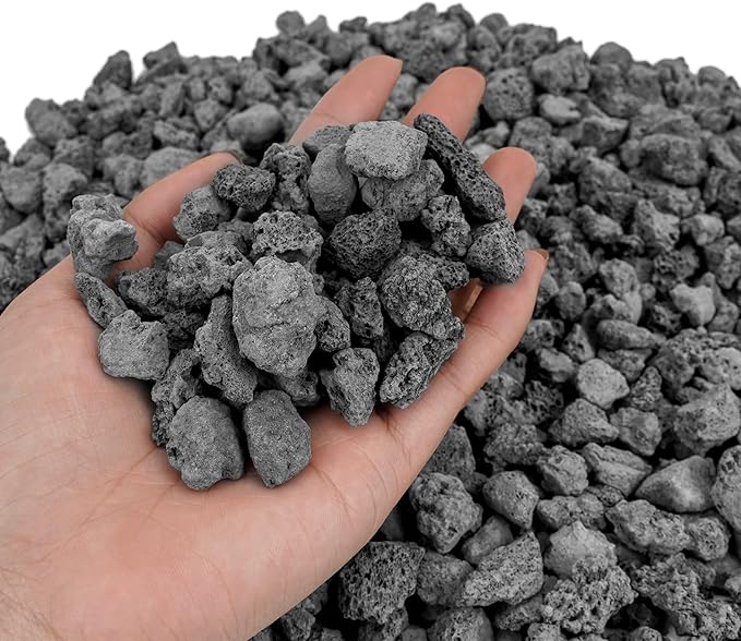 Mr. Fireglass Natural Lava Rock, 0.3"- 0.6" Small Volcanic Lava Rock for Indoor & Outdoor Fire Pits, Fireplaces, Fire Bowls & Fire Table, Decorative Garden Landscaping, Potted Plants -10 Pounds, Black