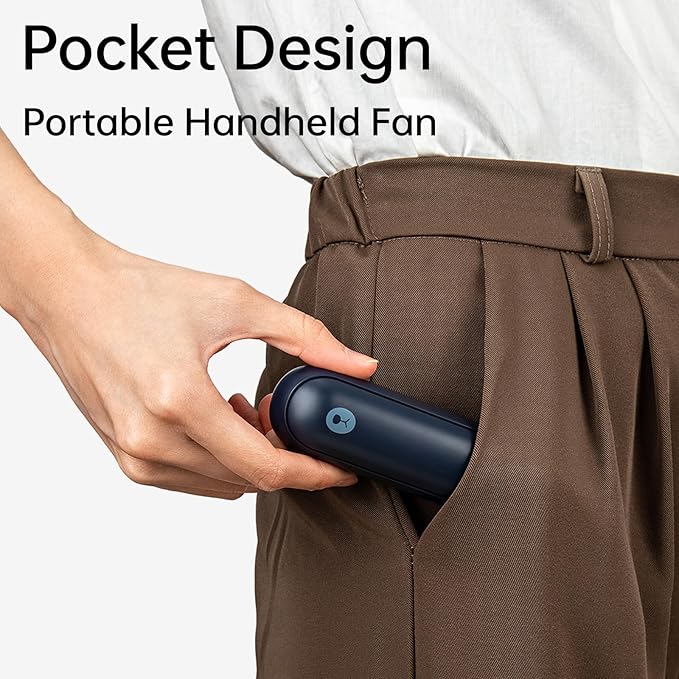 JISULIFE Portable Handheld Fan, Mini 3 In 1 with Rechargeable Battery, Personal Pocket Fan for Travel, Outdoor, USB Power Bank, Flashlight, Essential Ideal Gifts for Summer/Concert/Vacation - Blue