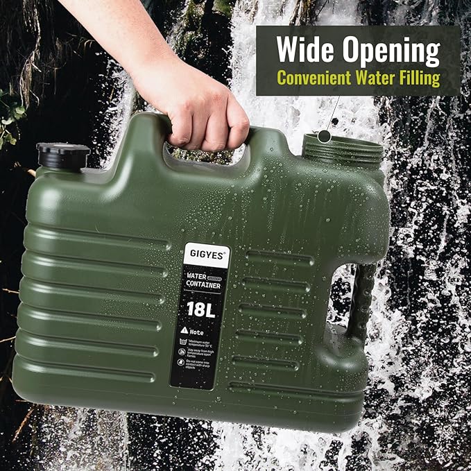 5 Gallon Camping Water Jug with Spout, Portable BPA Free Water Container with Spigot for Outdoor Hiking
