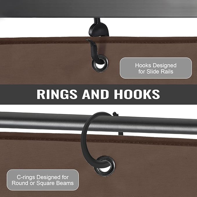 COWVIE 4-Panel 10' x 10' Gazebo Replacement Curtains, Patio Privacy Sidewalls with Double Zipper, Replacement for Outdoor Gazebo Canopy (Curtain Only)