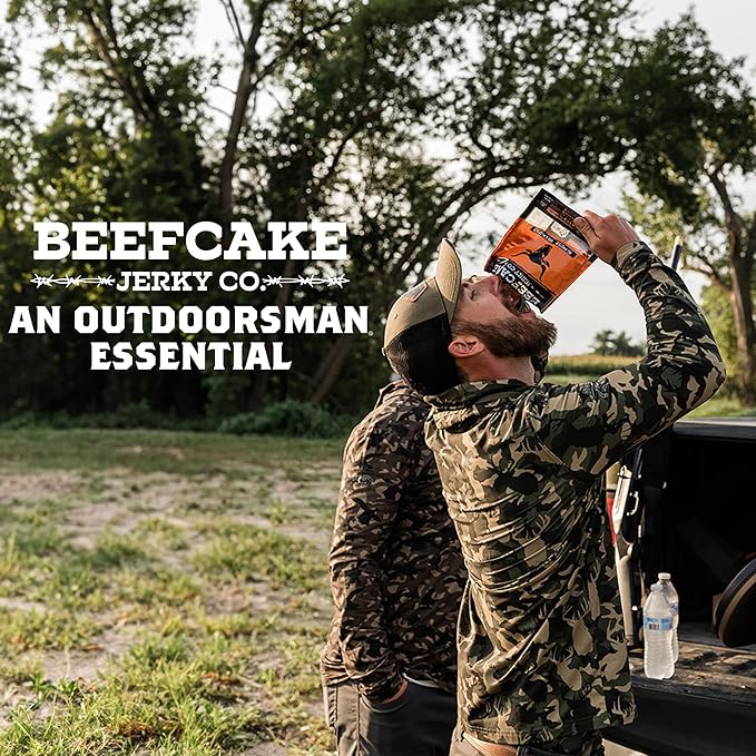 BEEFCAKE Jerky Classic Beef Bundle, Includes Beef Jerky Traditional Peppered & Original Flavor, 9 Gram of Protein & 100 Calories 2.7 Oz | Pack of 4