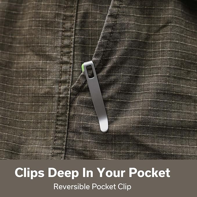 CIVIVI Guile Pocket Knife, Folding Knife for EDC, 3.25" Swedish 14C28N Blade G10 Handle with Reversible Deep-Carry Clip C24062B-2 (Fluorescent Green)