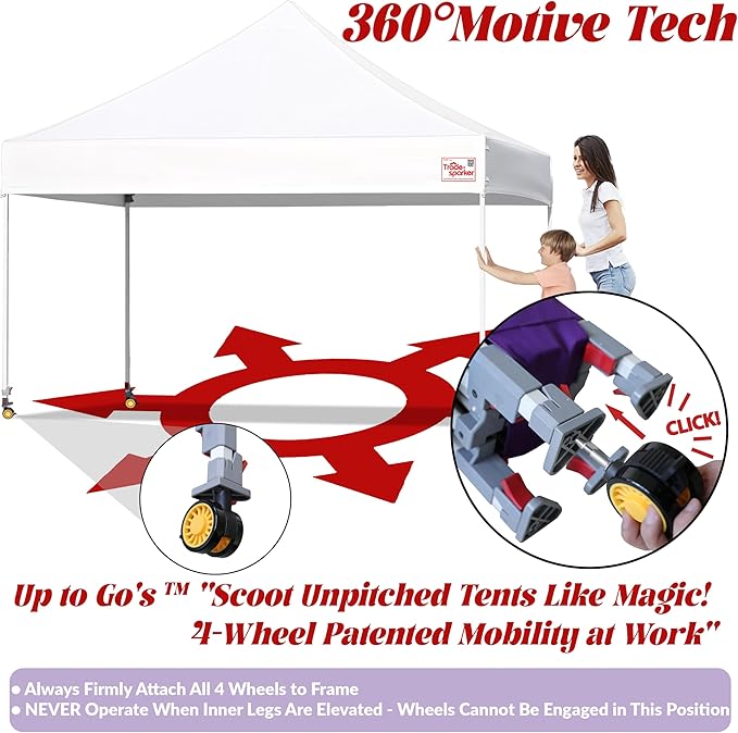 Tradesparker 10x10 Pop Up Canopy Tent,Easy up Commercial Canopy Tent Instant Shelter for Beach Events Parties Camping Market,Pop Up Canopies with LED Curtain+Casters+Weight+Stakes,White&Red