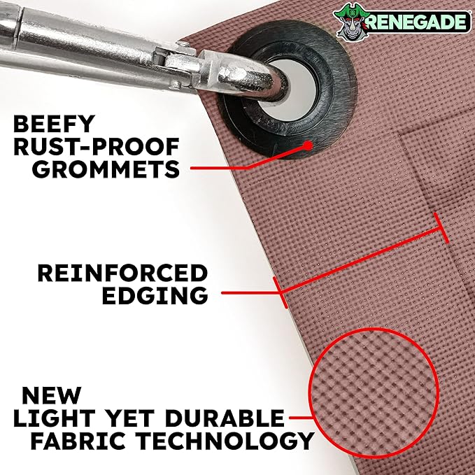 RENEGADE Industrial Tarp 12x9 ft Brown – Heavy Duty, Waterproof, UV-Resistant, PFAS-Free – Durable Tarp for Jobsite Coverage, Construction, Farming & Shelter Use