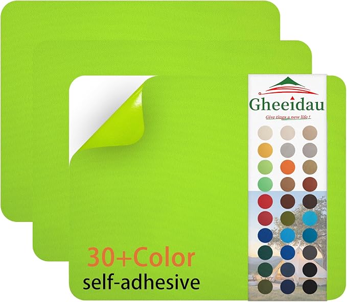 Canvas Repair Patch 9×11 Inch 3Pcs Waterproof Self-Adhesive Fabric Repair Patch for Tents,Boat Cover,Pop Up Canopy,Patio,Bags,Car Seats,Sofas,Furniture Cover(Apple Green)