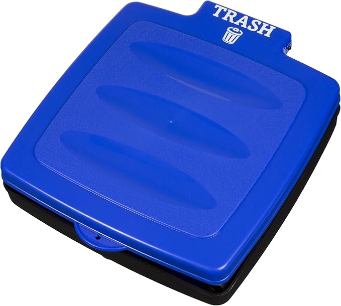 Wakeman Portable Trash Bag Holder – Collapsible 13-Gallon Garbage Bin for Indoor/Outdoor Use, Camping, Recycling, and Parties – Durable Plastic Trash Can Outdoors (Blue)