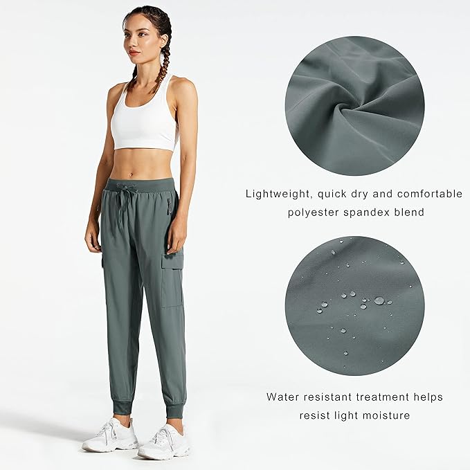Libin Women's Cargo Joggers Lightweight Quick Dry Hiking Pants Athletic Lounge Casual Travel