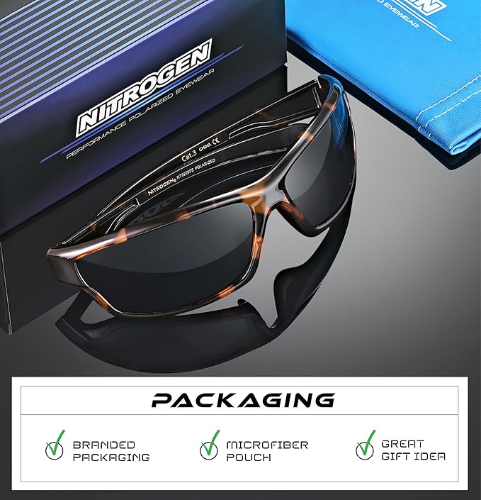 Nitrogen Polarized Wrap Around Sport Sunglasses for Men Women UV400 Driving Fishing Running Sun Glasses
