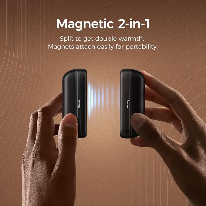 OCOOPA 2 in 1 Magnetic Rechargeable Hand Warmers, UT2s Mini Electric Handwarmers 2 Pack, Split USB-C, Reusable Portable Pocket Heater, Raynauds, Golf, Christmas, Tech Gifts for Women Men