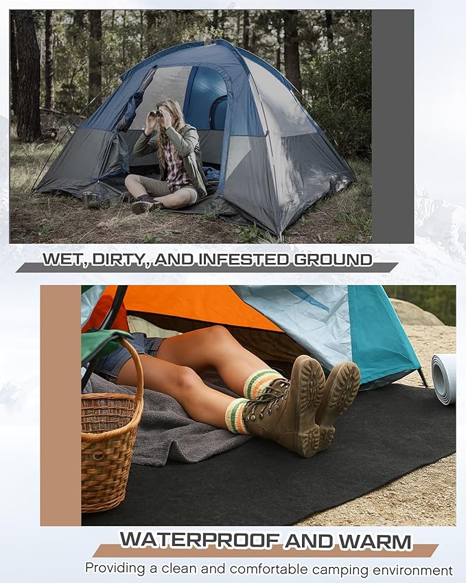 Tranqun 3 Pcs/ 6 Pcs Camping Sleeping Bags for Adult Bulk Waterproof Tent Carpet Mat Set Lightweight Cotton Liner Camping Gear Keep Warm Dry for Hiking Travel Outdoor