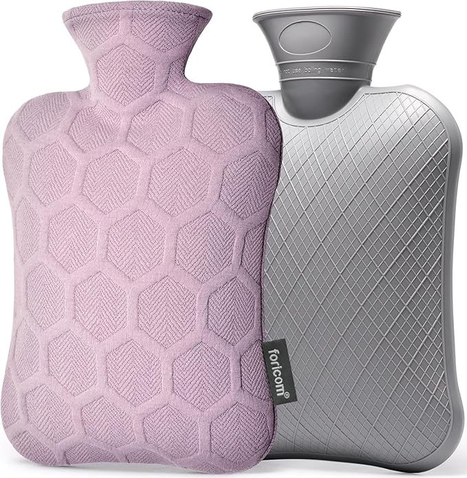 FORICOM Hot Water Bottles for Menstrual Bed Warming,Hot and Cold Therapy, Muscles Back Pain, Enemas Feet Period Cramp, Kids Sleeping Tummy.2Liter