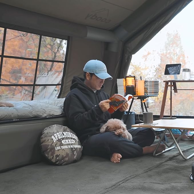 Coody | Rbm Outdoors Koala/Hub/Octopus Inflatable Tents for Camping with Stove Jack, 2/8/10 Person Luxury Canvas Blow Up Tent, 2 Room, Easy Setup Casa de Campaña, Large Inflatable House with Pump