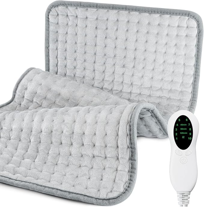 Heating Pad for Back Pain & Period Cramps Relief - Birthday Gifts for Women Men Mom Dad, Portable Electric Neck and Shoulder Heating Pads Large, 10 Heat Settings, ETL Certified, 12"x24"