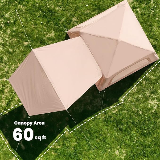 Inflatable Tents for Camping, Blow Up Tent with Hand Pump, Easy Setup InflatableTent 4 Season Tent, Waterproof Oxford Air Glamping Tents for Camping Adult 4/6/8 Person