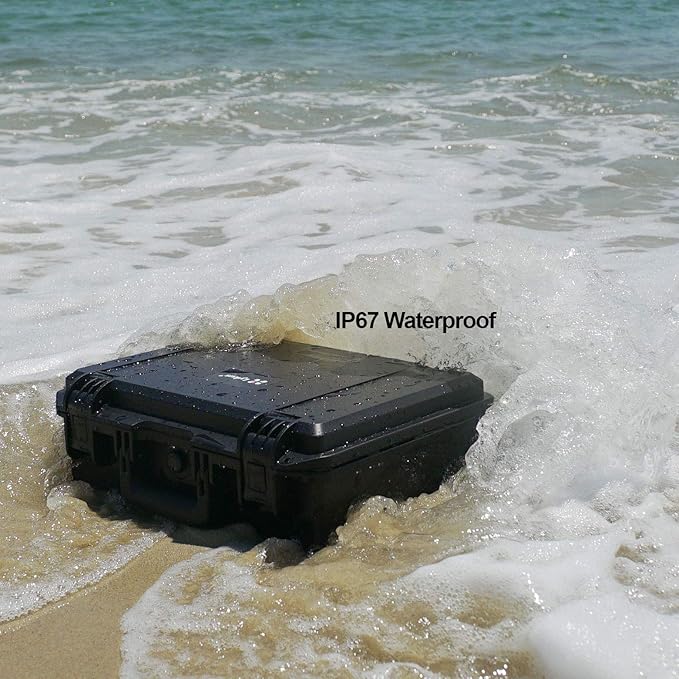 Lykus HC-4420 Waterproof Hard Case with Customizable Foam Insert, Interior Size 17.32x11.42x6.69 in, Suitable for camera, lens, drone, mic, flashlight, projector, electronics, tools, and more