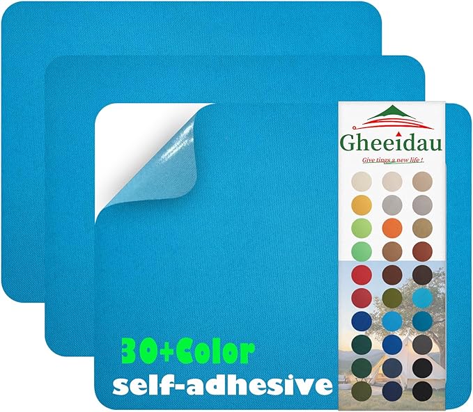 Canvas Repair Patch 9×11 Inch 3Pcs Waterproof Self-Adhesive Fabric Repair Patch for Tents,Boat Cover,Pop Up Canopy,Patio,Bags,Car Seats,Sofas,Furniture Cover(Blue)