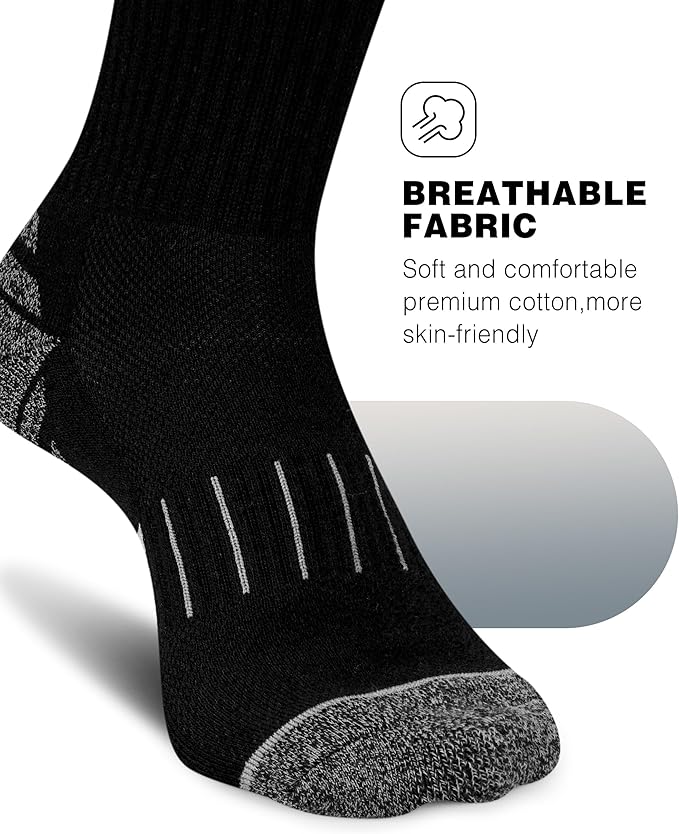Crew Socks for Women,Athletic Hiking Running Compression Socks with Cushioned Support 3-6 Pairs