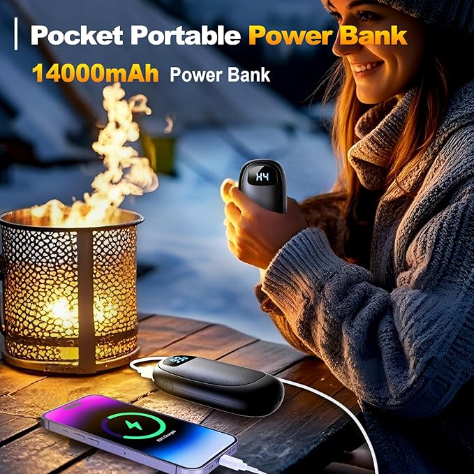 Hand Warmers Rechargeable - Electric Hand Warmers, Max 20 Hrs Warmth 4 Levels Heat Up to 131℉, Dual-Side Heating Portable Reusable Pocket Heater 2 Pack for Raynauds, Hunting, Camping, Golf