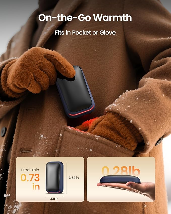 Gaiatop Electric Hand Warmers Rechargeable, Magnetic Pocket Hand Warmer 2-Pack, 3s Fast Heating, Fits in Gloves, for Winter Sports, Hunting Accessories, Stocking Stuffers Gifts for Men Women