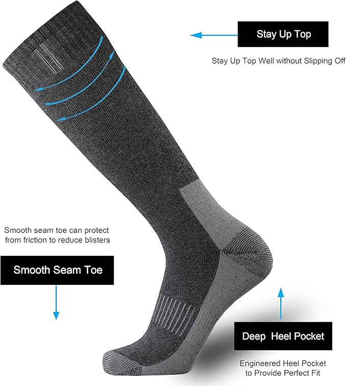 ONKE Max Full Cushion Knee High Socks for Men Steel Toe Work Boot Over the Calf OTC Moisture Wicking Thermal Hiking Hunting