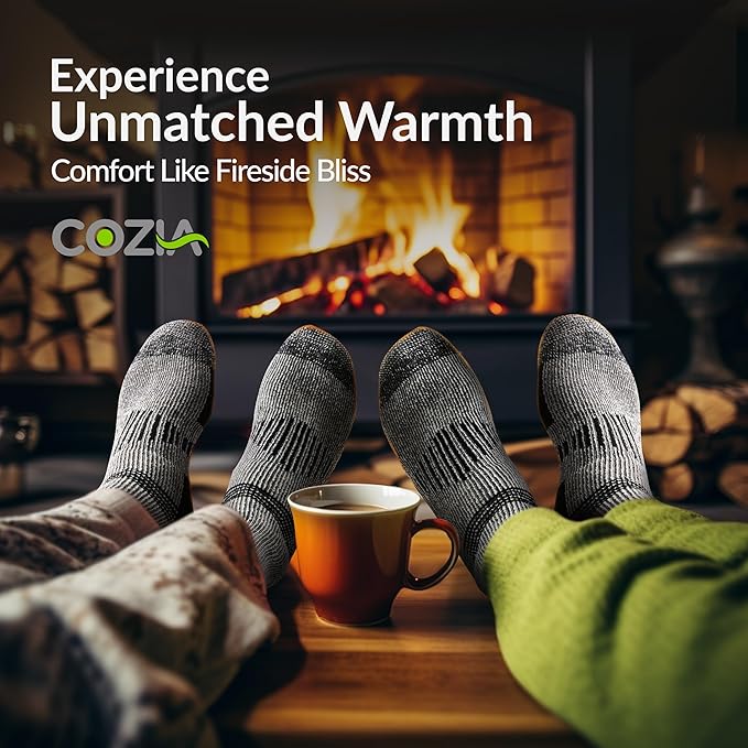 COZIA Merino Wool Socks for Men and Women Warm thermal Boot Hiking Socks 3 Pairs