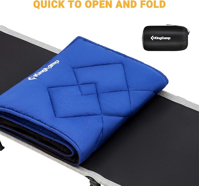 KingCamp Cot Mattress, Portable Lightweight Camping Sleeping Mat Soft Comfortable Non-Slip Cot Pad for Camp Cot, RV Bunk & Twin Beds